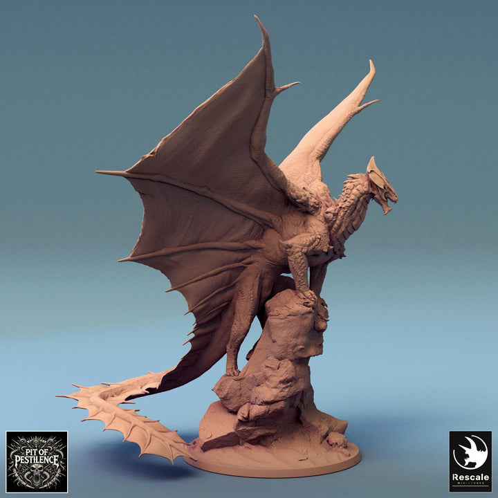 Metallic Ancient Brass Dragon- (4 sizes) D&amp;D Miniature | 190mm Wing Span,223mm Height | Resin Figurine |Dungeons and Dragons 5e Pathfinder