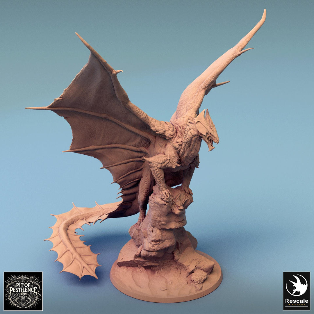 Metallic Ancient Brass Dragon- (4 sizes) D&amp;D Miniature | 190mm Wing Span,223mm Height | Resin Figurine |Dungeons and Dragons 5e Pathfinder
