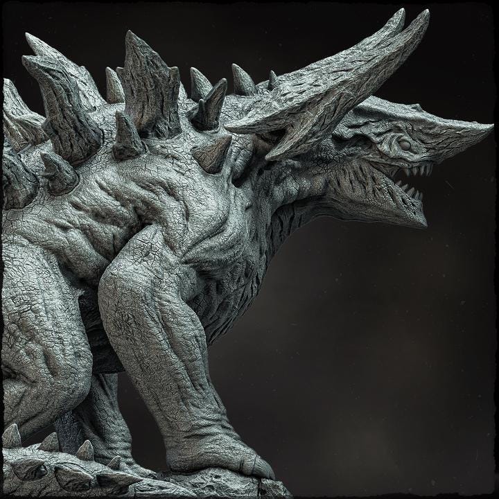 Kaiju, Behemoth, Tarrasque (4 sizes) D&amp;D Miniature | Torso 120mm Long, 80mm Height | Resin Statue | Figurine | Dungeons and Dragons 5e