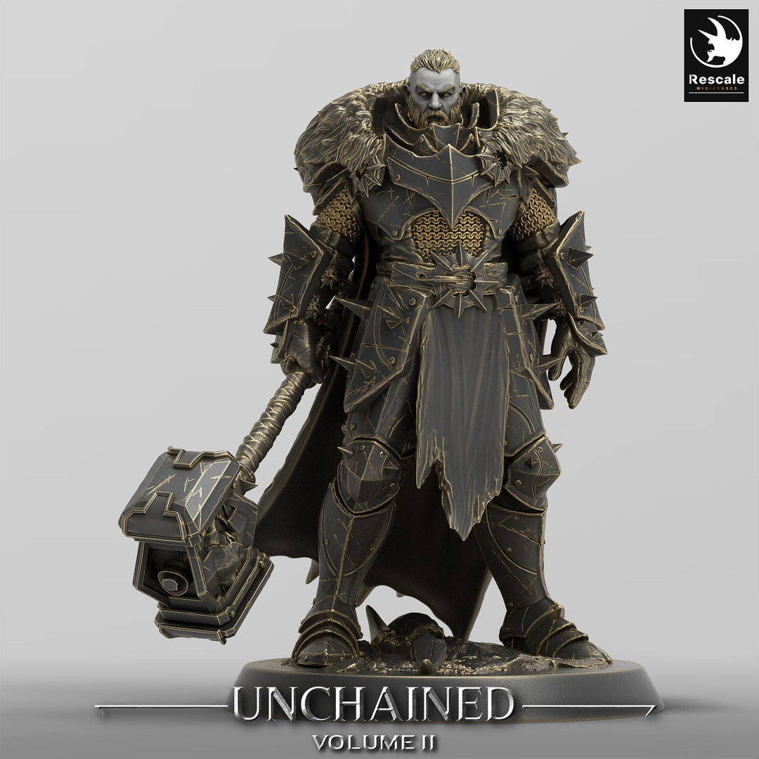 Oathbreaker Paladin, Fighter,Soldier Big Hammer, DnD Unpainted Miniature| 28mm, 32mm,54mm,75mm,100mm Scales | Dungeons &amp; Dragons