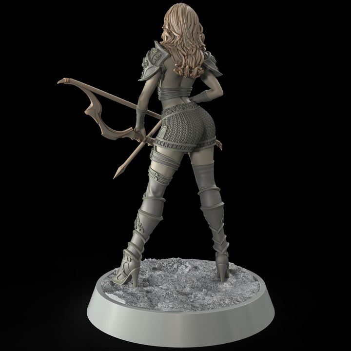 Female Sexy Human Fighter Ranger Sharpshooter, Unpainted | 28mm,32mm,54mm,75mm,100mm Scale | Resin Dungeons and Dragons D&amp;D 5e | Pathfinder