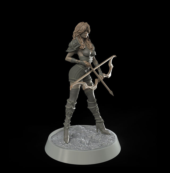 Female Sexy Human Fighter Ranger Sharpshooter, Unpainted | 28mm,32mm,54mm,75mm,100mm Scale | Resin Dungeons and Dragons D&amp;D 5e | Pathfinder