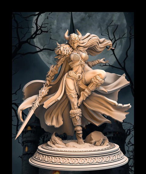 Human Female Barbarian, Fighter, Ranger PC NPC Miniature NSFW Topless versions | 28mm,32mm,54mm,75mm,100mm Scales |Dungeons & Dragons DnD 5e