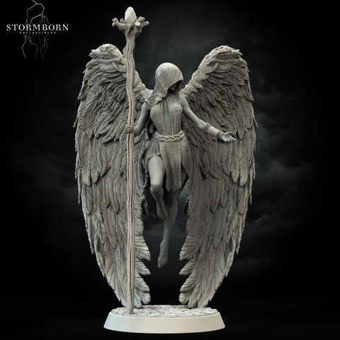 Female Celestial Angel PC NPC D&D Miniature | 28mm, 32mm, 54mm,75mm, 100mm Scales | Pathfinder Figure | Figurine unpainted | RPG Gift Idea