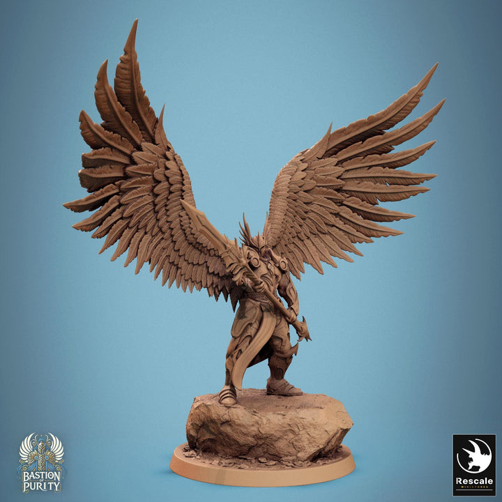 Winged Paladin, Male Celestial Angel, Solar, Deva (2 Poses), DnD 5e Unpainted Mini | 28mm, 32mm,54mm,75mm,100mm Scales |Dungeons &amp; Dragons