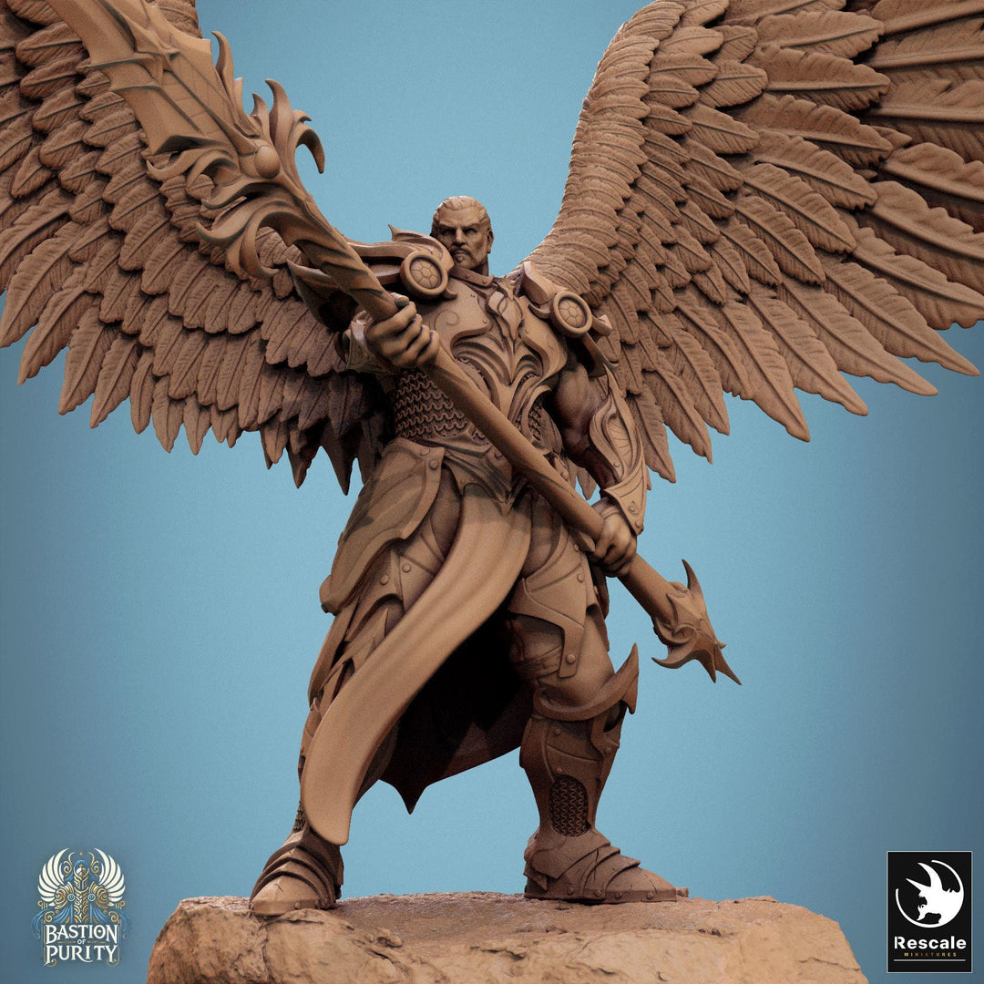 Winged Paladin, Male Celestial Angel, Solar, Deva (2 Poses), DnD 5e Unpainted Mini | 28mm, 32mm,54mm,75mm,100mm Scales |Dungeons &amp; Dragons