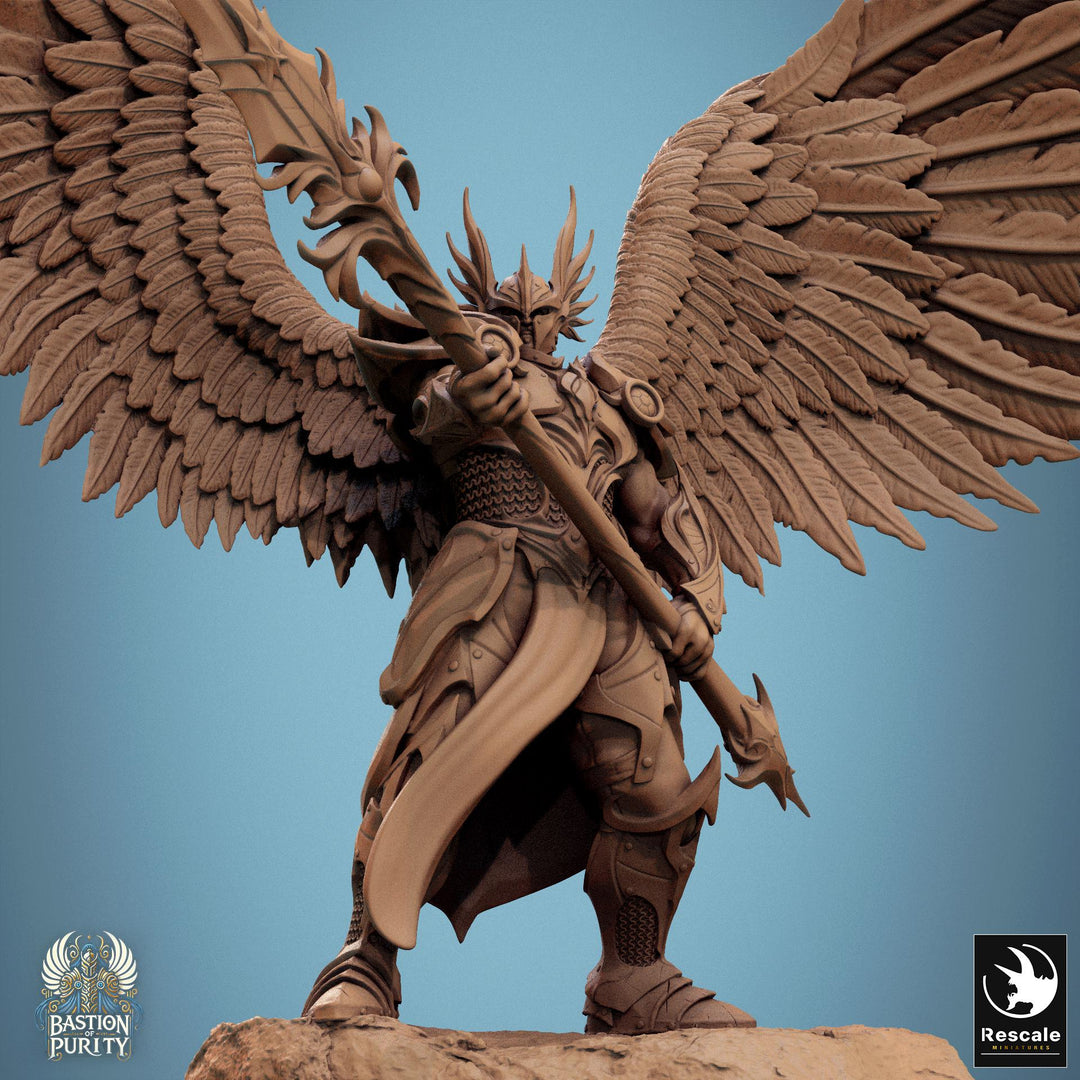 Winged Paladin, Male Celestial Angel, Solar, Deva (2 Poses), DnD 5e Unpainted Mini | 28mm, 32mm,54mm,75mm,100mm Scales |Dungeons & Dragons