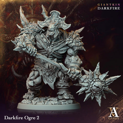 Raging Warrior Ogre, Resin Miniature | 28mm,32mm Scales (40mm, 50mm, 60mm, 75mm BASE Sizes) | D&D 5e Against Giants | Dungeons and Dragons