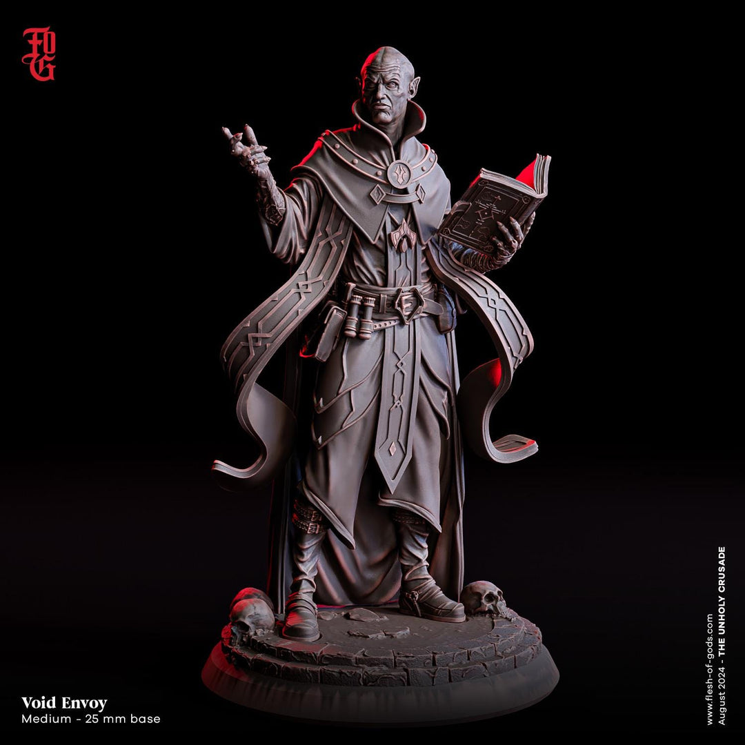 Dark Elf Warlock, Wizard Sorcerer PC / NPC | 28mm, 32mm,54mm,75mm,100mm Scales | Unpainted Mini D&amp;D 5e Pathfinder Figurine |Flesh of Gods