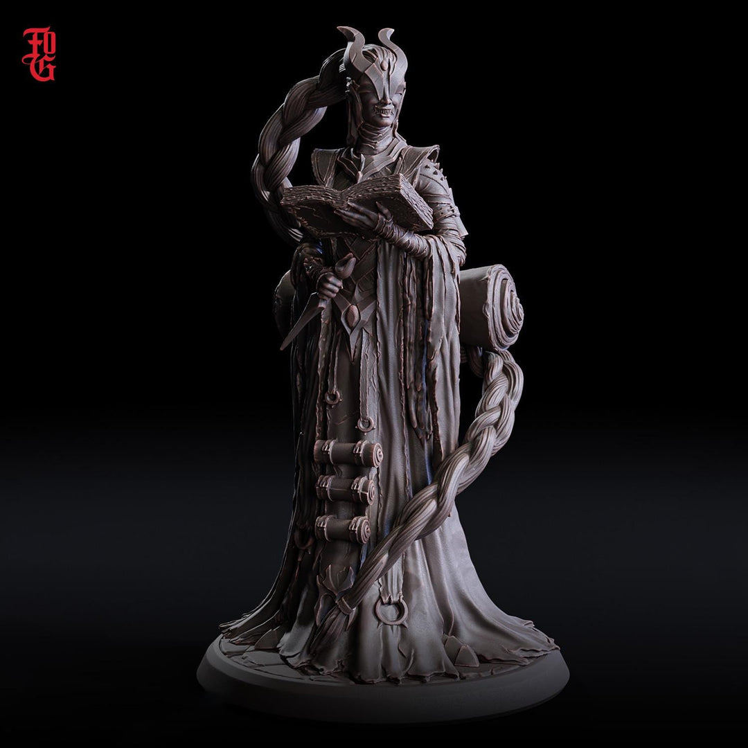 Female Wizard Diviner, Warlock, Sorcerer PC NPC | 28mm, 32mm,54mm, 75mm, 100mm Scale Resin Miniature | Dungeons and Dragons | Flesh of Gods