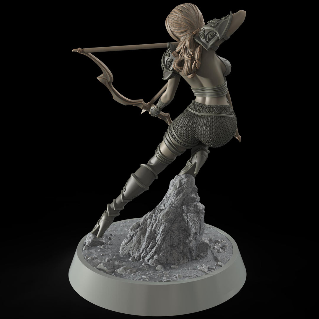Female Sexy Human Fighter Ranger Sharpshooter, Unpainted | 28mm,32mm,54mm,75mm,100mm Scale | Resin Dungeons and Dragons D&amp;D 5e | Pathfinder