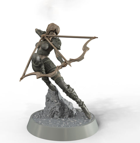 Female Sexy Human Fighter Ranger Sharpshooter, Unpainted | 28mm,32mm,54mm,75mm,100mm Scale | Resin Dungeons and Dragons D&D 5e | Pathfinder