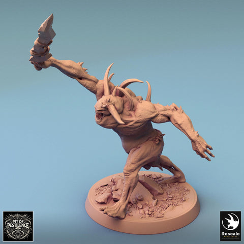Putrid Fiend Demon, Flesh Golem Eldritch Horror, DnD Unpainted Miniature| 28mm, 32mm (proxy size),54mm,75mm,100mm Scales Dungeons & Dragons