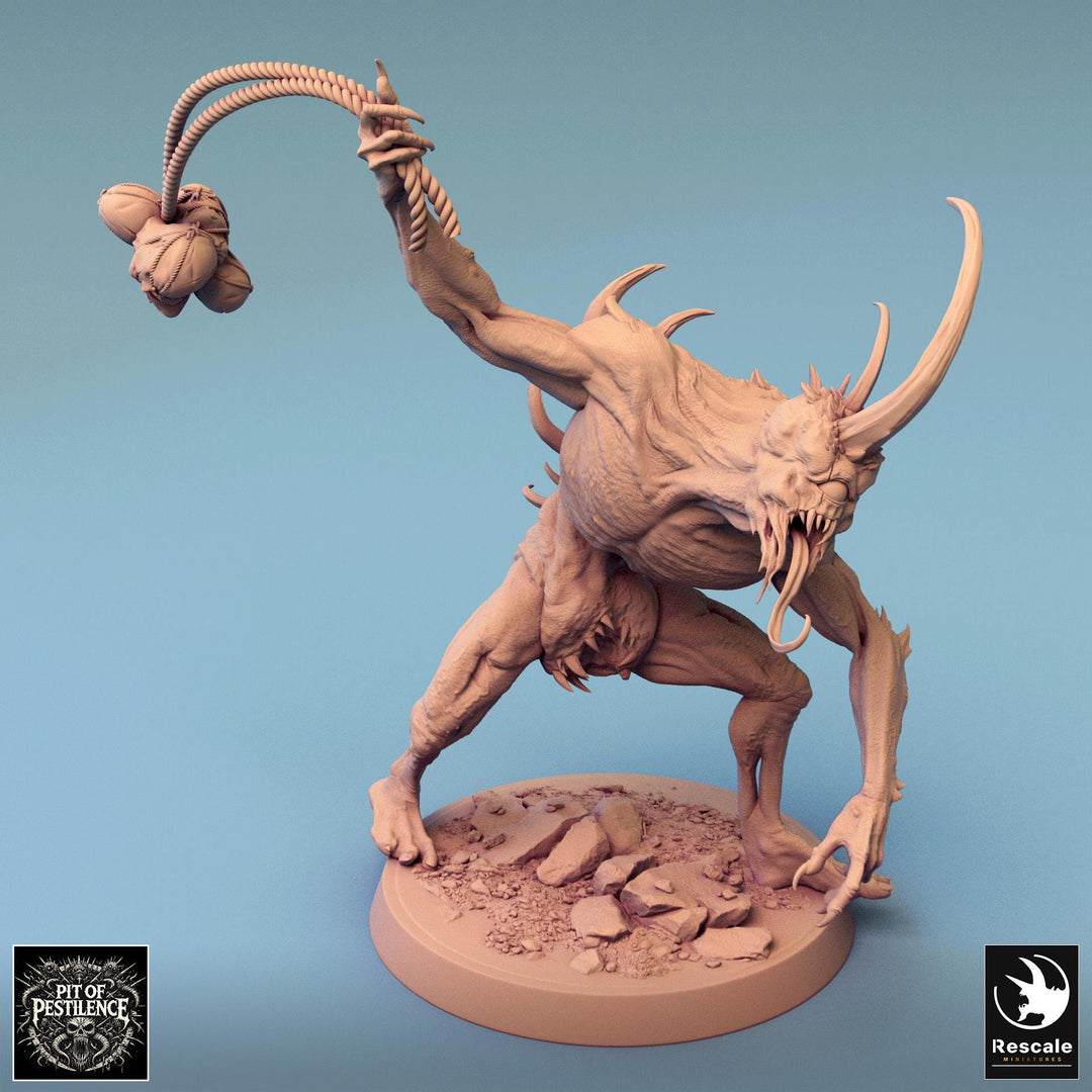 Putrid Fiend Demon, Flesh Golem Eldritch Horror, DnD Unpainted Miniature| 28mm, 32mm (proxy size),54mm,75mm,100mm Scales Dungeons &amp; Dragons