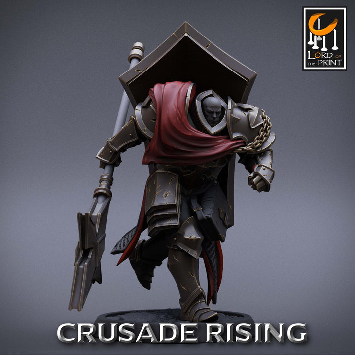 Paladin Knight Templar Cleric Polearm Unpainted Miniature | 28mm, 32mm,54mm,75mm, 100mm Scales | Dungeons and Dragons |Pathfinder