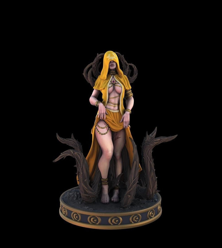 Female Cult Fanatic, Cleric, Warlock, Witch Miniature | 28mm, 32mm,54mm, 75mm, 100mm Scales | Pathfinder Figure | DnD | Figurine unpainted |