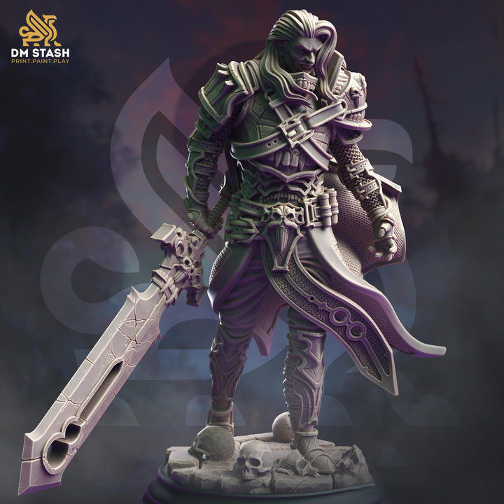 Vampire Knight Strahd in Armor | 28mm, 32mm,54mm, 75mm,100mm Scale | Undead Dungeons &amp; Dragons 5e Miniatures | Pathfinder |Figurine DnD Mini