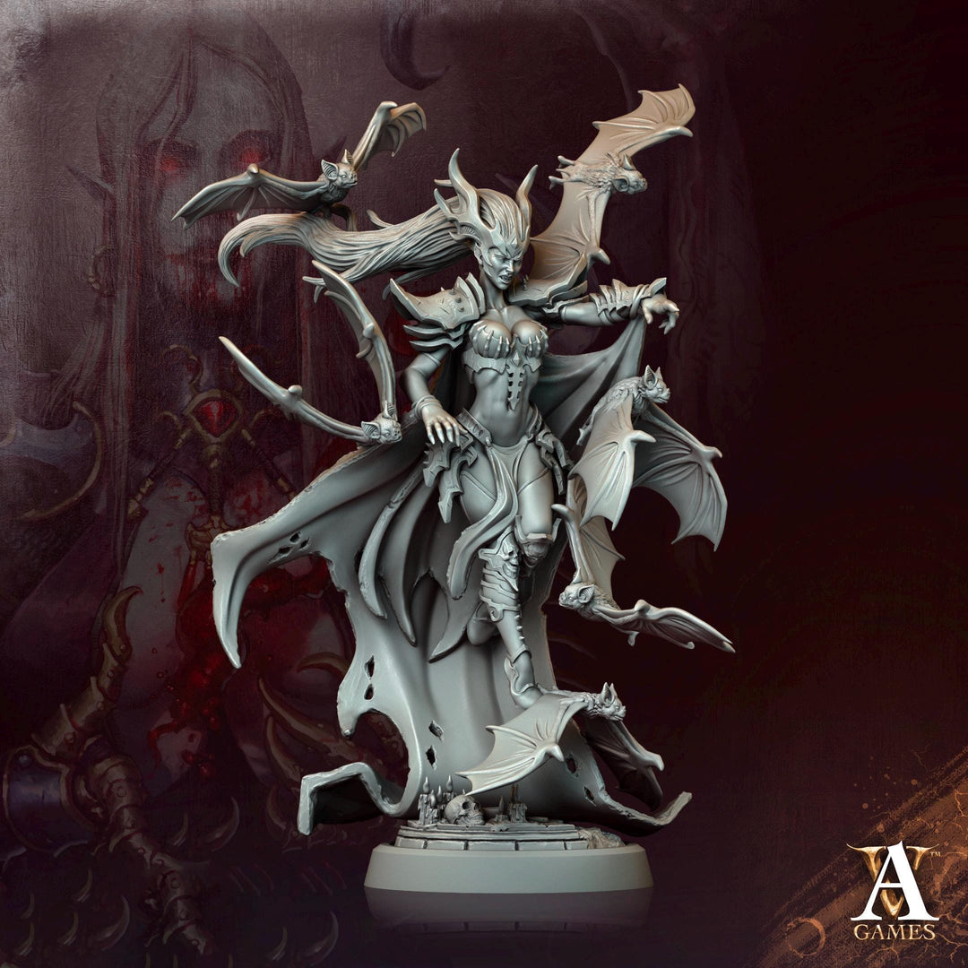 Vampire Bride Miniature | Strahd Consort Pinup, DnD Pathfinder (Unpainted)
