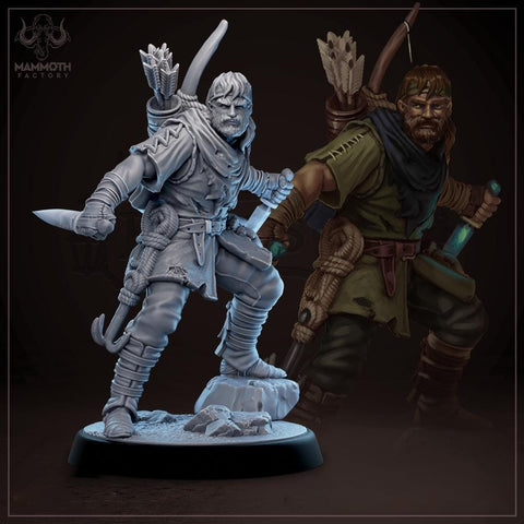 Human Male Ranger, Fighter, Rogue PC / NPC | 28mm, 32mm,54mm,75mm,100mm Resin Miniature |Dungeons and Dragons |Mammoth Factory