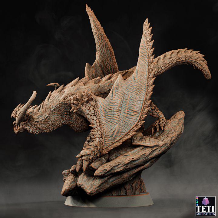 Wyvern (4 sizes) D&amp;D Miniature | Young, Adult, Huge, Gargantuan (183mm High) | Resin Statue| Figurine | Dungeons and Dragons 5e