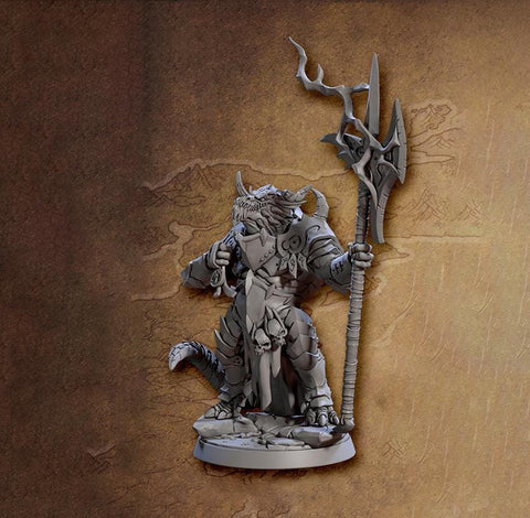 Dragonborn Paladin Fighter Polearm model | 28mm, 32mm, 54mm,75mm Scale Resin Miniature Dungeons and Dragons D&D Pathfinder | Artisan Guild