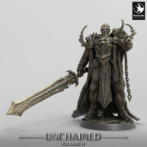 Oathbreaker Paladin, Fighter Battlemaster Great Sword PC / NPC, DnD 5e Unpainted Mini| 28mm, 32mm,54mm,75mm,100mm Scales |Dungeons & Dragons