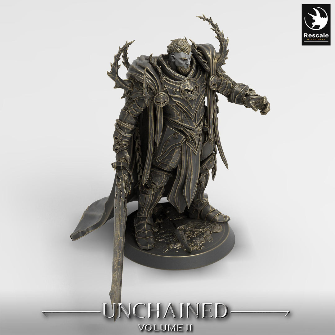 Oathbreaker Paladin, Fighter Battlemaster Great Sword PC / NPC, DnD 5e Unpainted Mini| 28mm, 32mm,54mm,75mm,100mm Scales |Dungeons &amp; Dragons