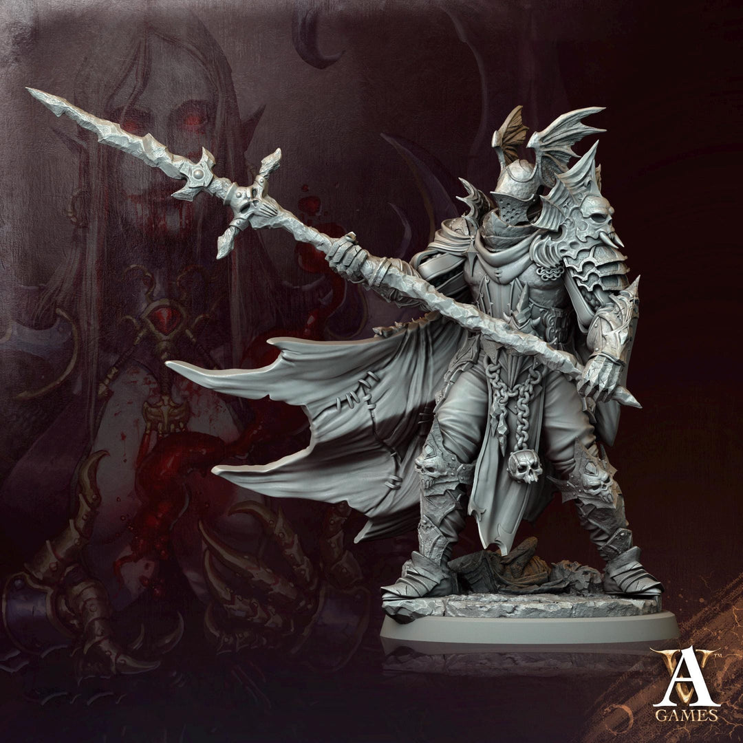 Undead Knight, Death Knight, Oathbreaker Paladin | 28mm,32mm, 54mm ,75mm,100mm Scale | Dungeons & Dragons Miniature Pathfinder Role Playing