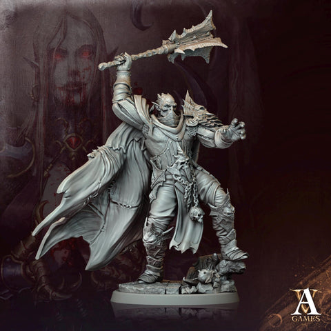 Undead Knight, Death Knight, Oathbreaker Paladin | 28mm,32mm, 54mm ,75mm,100mm Scale | Dungeons & Dragons Miniature Pathfinder Role Playing