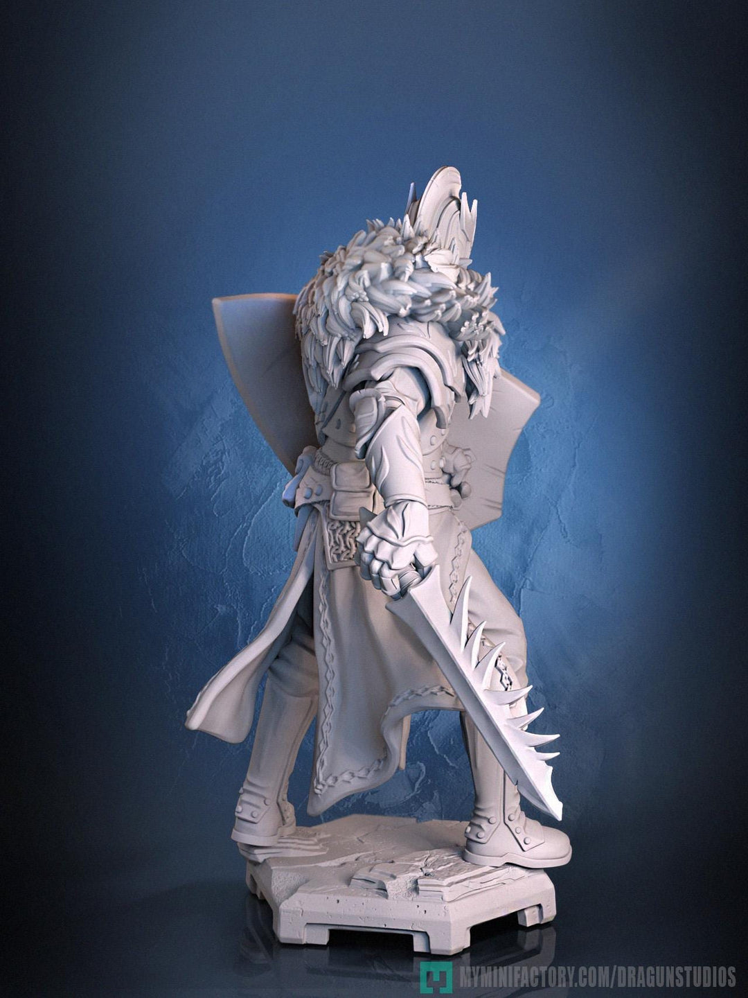 Human Paladin Fighter Sword &amp; Shield |Unpainted Miniature| 28mm,32mm,54mm,75mm,100mm Scales | Pathfinder Figure | DnD | Figurine unpainted |