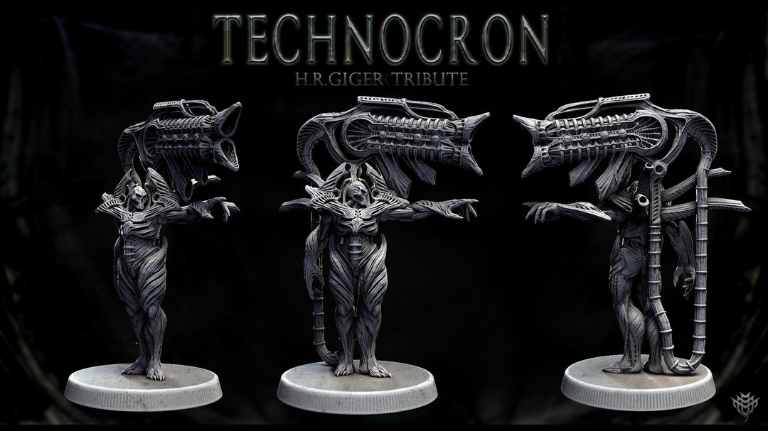 Sci-Fi Miniature Robot Infantry, H.R Giger Style | Base Diameter Sizes: 25mm,32mm, 50mm, 65mm,80mm | Resin Mini | Mini Monster Mayhem