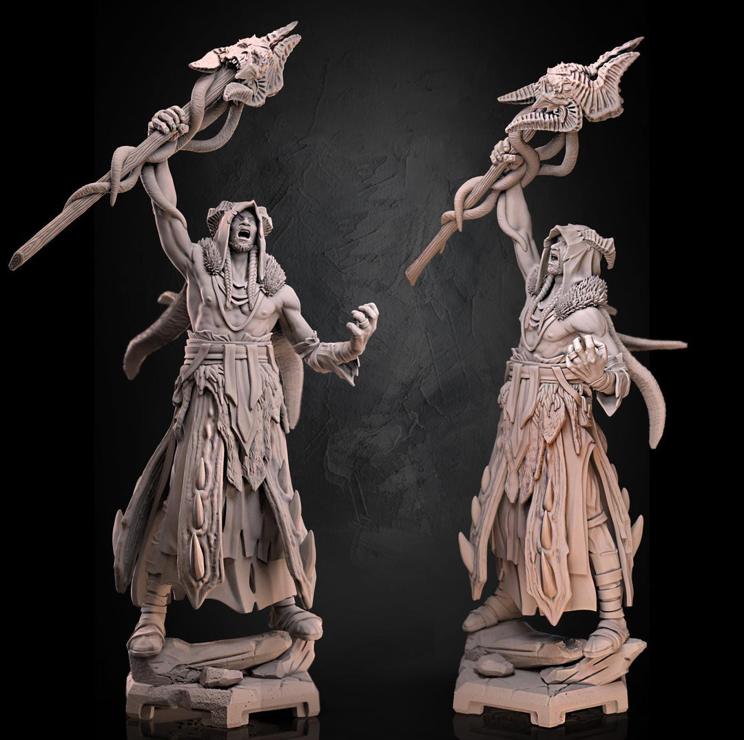 Human Druid, Sorcerer PC / NPC D&amp;D 5e Unpainted Miniature| 28mm,32mm,54mm,75mm,100mm Scales | Pathfinder Figure | RPG | Figurine unpainted |