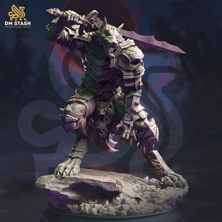 Werewolf Fighter, Wolf Folk, Wolfkind in Armor | 28mm,32mm,54mm,75mm,100mm Scales, | Dungeons and Dragons D&amp;D 5e | Pathfinder| DM Stash