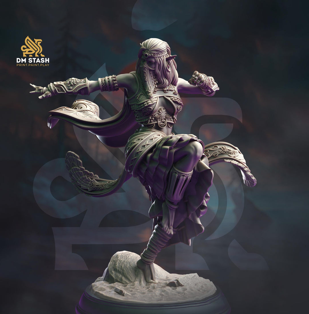 Female Elf Monk Sorcerer Druid Miniature | 28mm, 32mm,54mm,75mm,100mm Scales | Dungeons & Dragons, Pathfinder | DM Stash | Role playing game