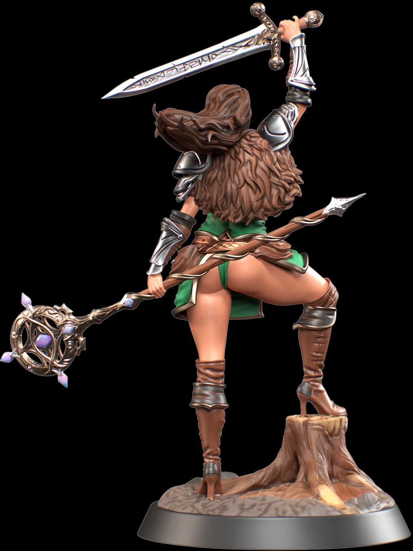 Female Human Sorlock, Sorcerer, Wizard, Hexblade Warlock Pinup PC NPC Unpainted Resin | 28mm, 32mm,54mm,75mm,100mm Scale |Dungeons &amp; Dragons