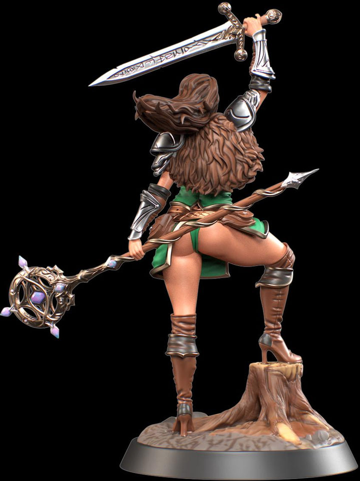 Female Human Sorlock, Sorcerer, Wizard, Hexblade Warlock Pinup PC NPC Unpainted Resin | 28mm, 32mm,54mm,75mm,100mm Scale |Dungeons &amp; Dragons
