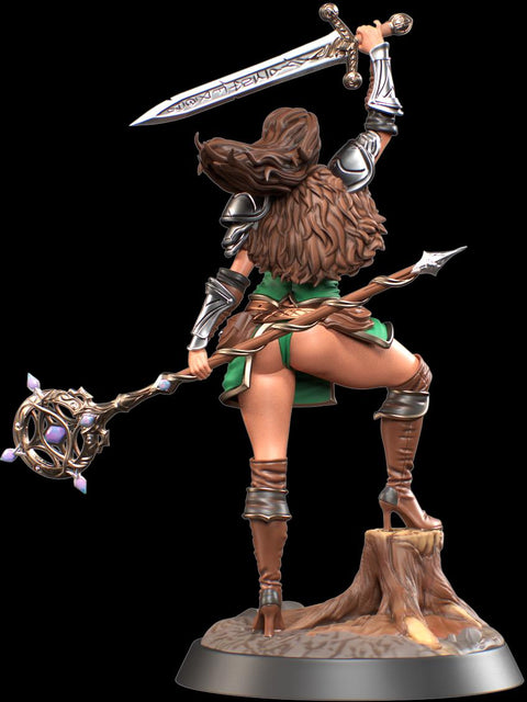 Female Human Sorlock, Sorcerer, Wizard, Hexblade Warlock Pinup PC NPC Unpainted Resin | 28mm, 32mm,54mm,75mm,100mm Scale |Dungeons & Dragons