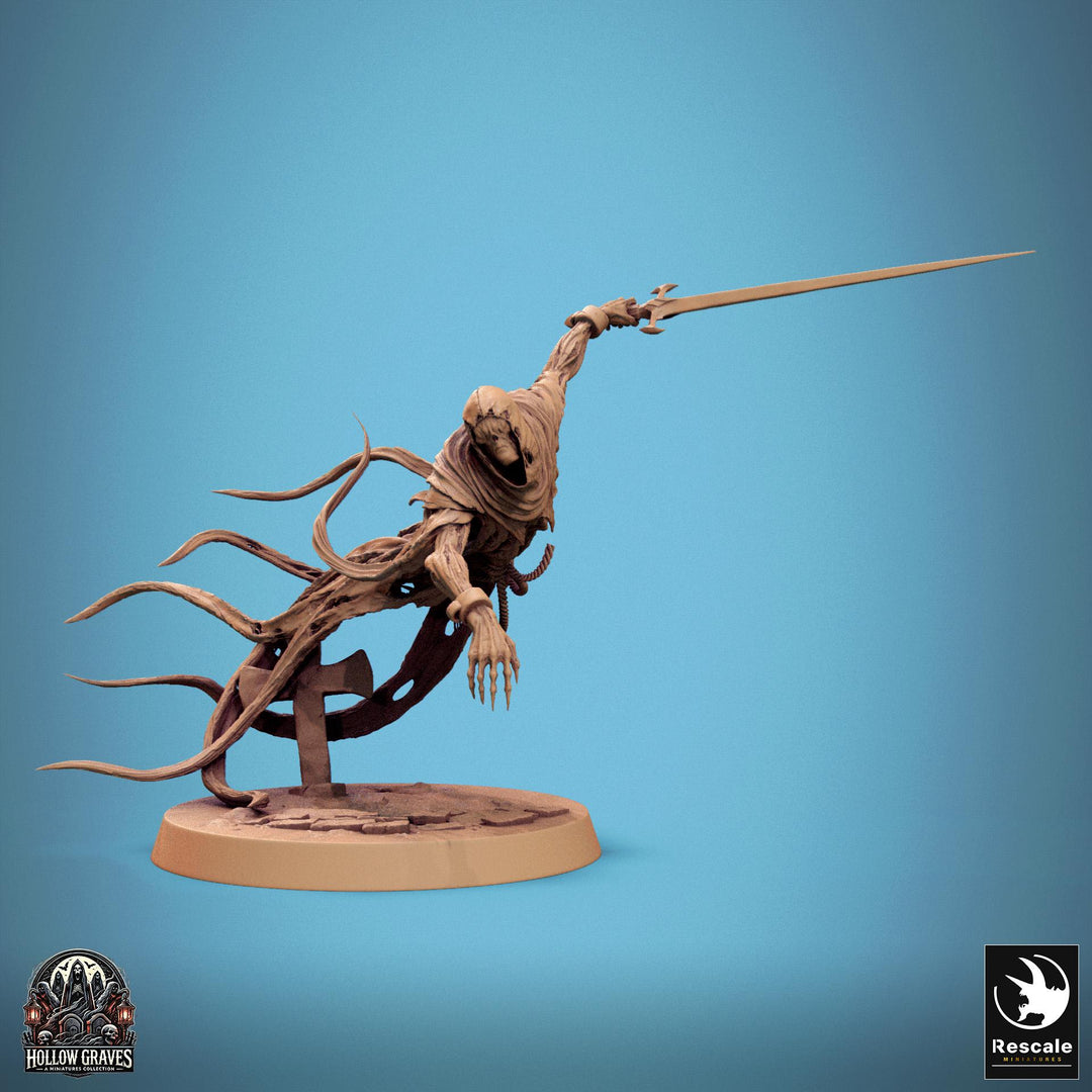 Ghost Undead Monster, Scythe or Sword Options (5 sizes), DnD 5e Unpainted Mini| 28mm, 32mm,54mm,75mm,100mm Scales | Dungeons &amp; Dragons