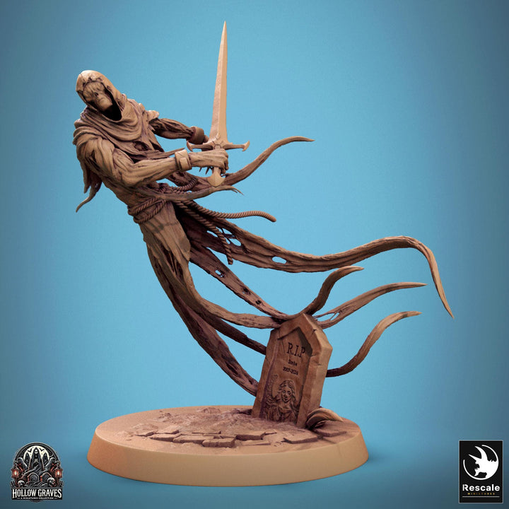 Ghost Undead Monster, Scythe or Sword Options (5 sizes), DnD 5e Unpainted Mini| 28mm, 32mm,54mm,75mm,100mm Scales | Dungeons &amp; Dragons