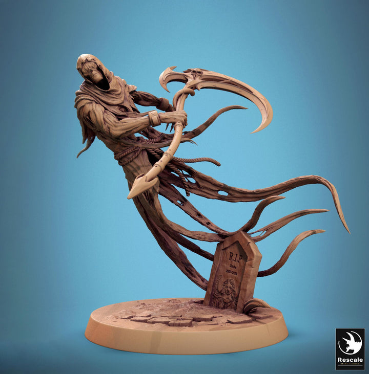Ghost Undead Monster, Scythe or Sword Options (5 sizes), DnD 5e Unpainted Mini| 28mm, 32mm,54mm,75mm,100mm Scales | Dungeons &amp; Dragons
