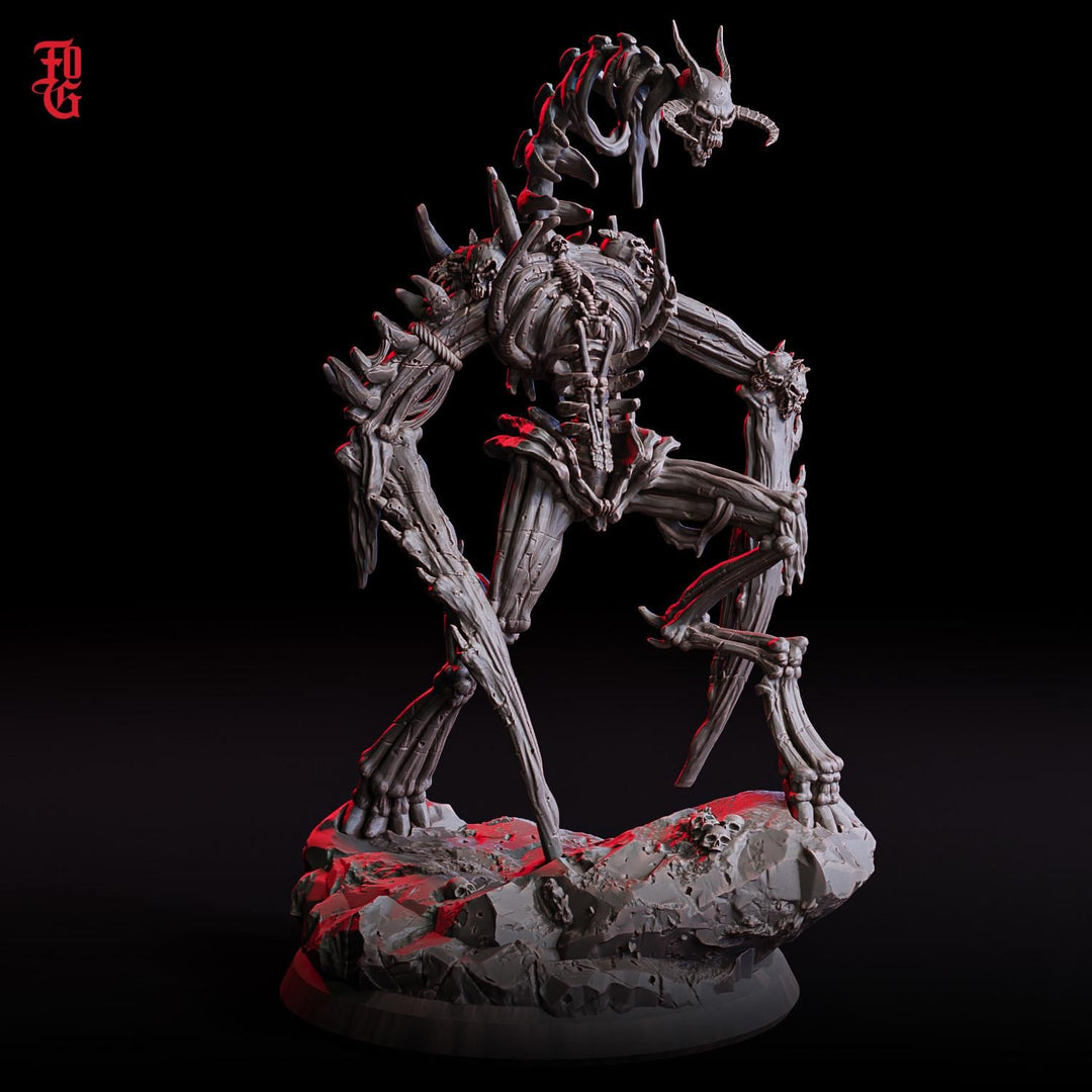 Undead Bone Construct, Demon Fiend, Miniature | 4 Sizes Medium, Large, Huge, Gargantuan | Dungeons and Dragons 5e Pathfinder | Flesh of Gods