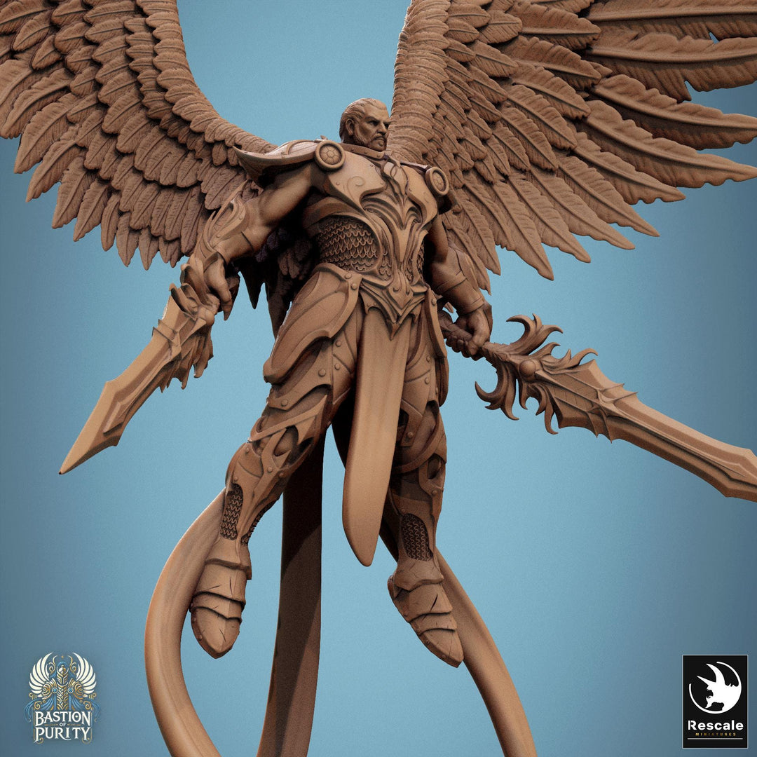 Winged Paladin, Male Celestial Angel, Solar, Deva (2 Poses), DnD 5e Unpainted Mini | 28mm, 32mm,54mm,75mm,100mm Scales |Dungeons &amp; Dragons