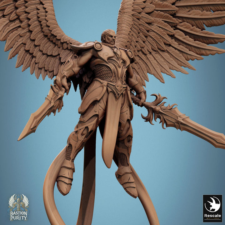 Winged Paladin, Male Celestial Angel, Solar, Deva (2 Poses), DnD 5e Unpainted Mini | 28mm, 32mm,54mm,75mm,100mm Scales |Dungeons &amp; Dragons