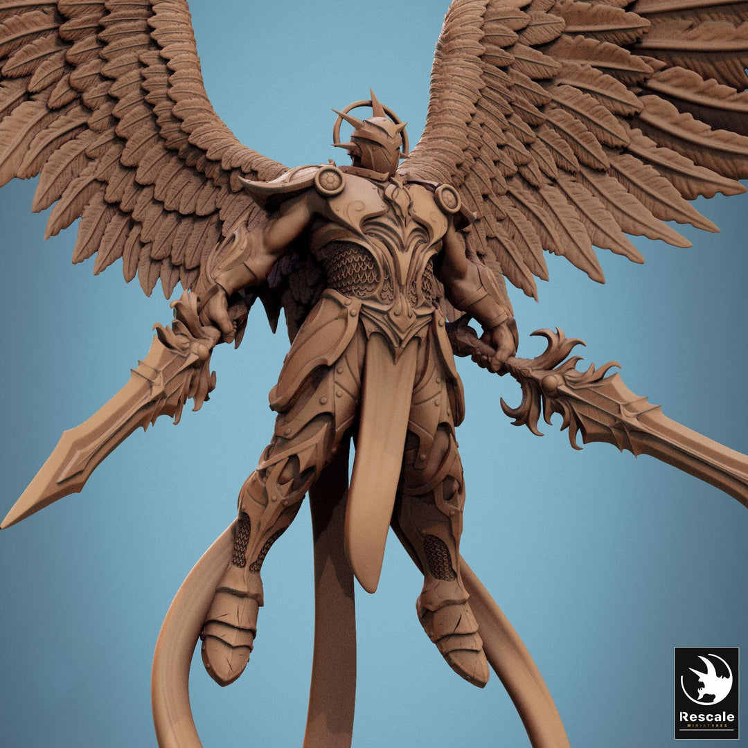 Winged Paladin, Male Celestial Angel, Solar, Deva (2 Poses), DnD 5e Unpainted Mini | 28mm, 32mm,54mm,75mm,100mm Scales |Dungeons & Dragons