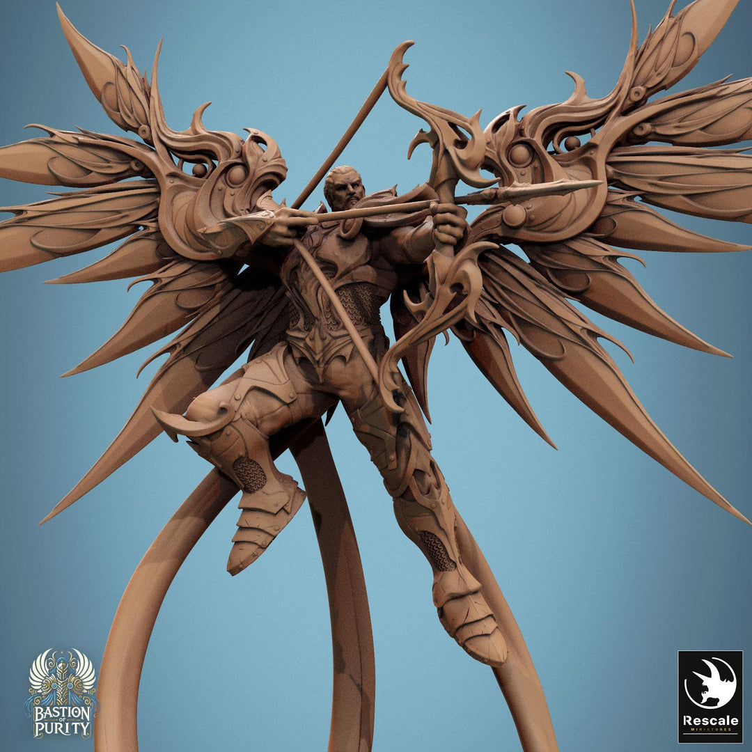 Winged Paladin, Male Celestial Angel, Solar, Deva (2 Poses), DnD 5e Unpainted Mini | 28mm, 32mm,54mm,75mm,100mm Scales |Dungeons &amp; Dragons