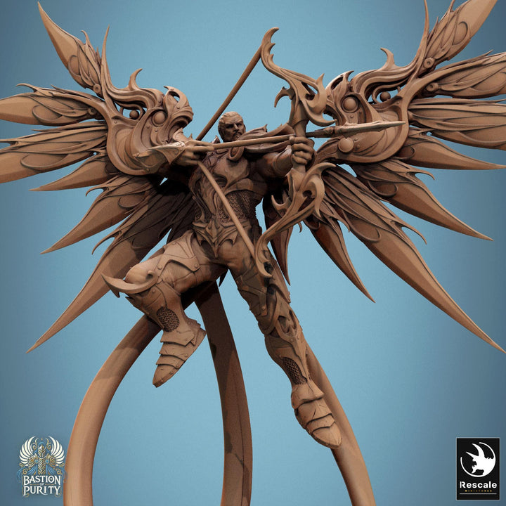 Winged Paladin, Male Celestial Angel, Solar, Deva (2 Poses), DnD 5e Unpainted Mini | 28mm, 32mm,54mm,75mm,100mm Scales |Dungeons &amp; Dragons