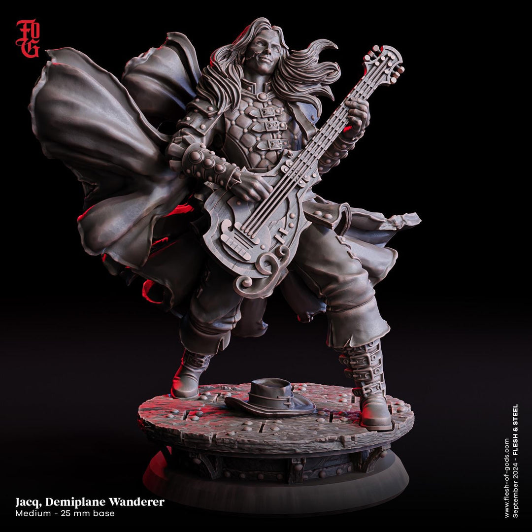 Human Bard Rogue PC NPC| Unpainted Resin miniature |28mm,32mm,54mm,75mm,100mm Scale| Figurine mini -D&amp;D 5e | Flesh of Gods