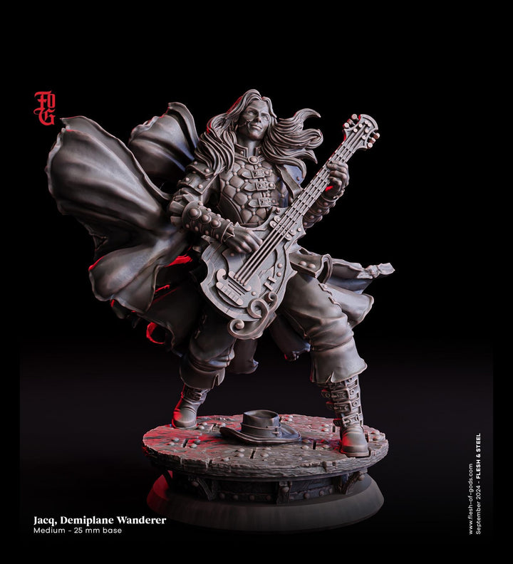 Human Bard Rogue PC NPC| Unpainted Resin miniature |28mm,32mm,54mm,75mm,100mm Scale| Figurine mini -D&amp;D 5e | Flesh of Gods