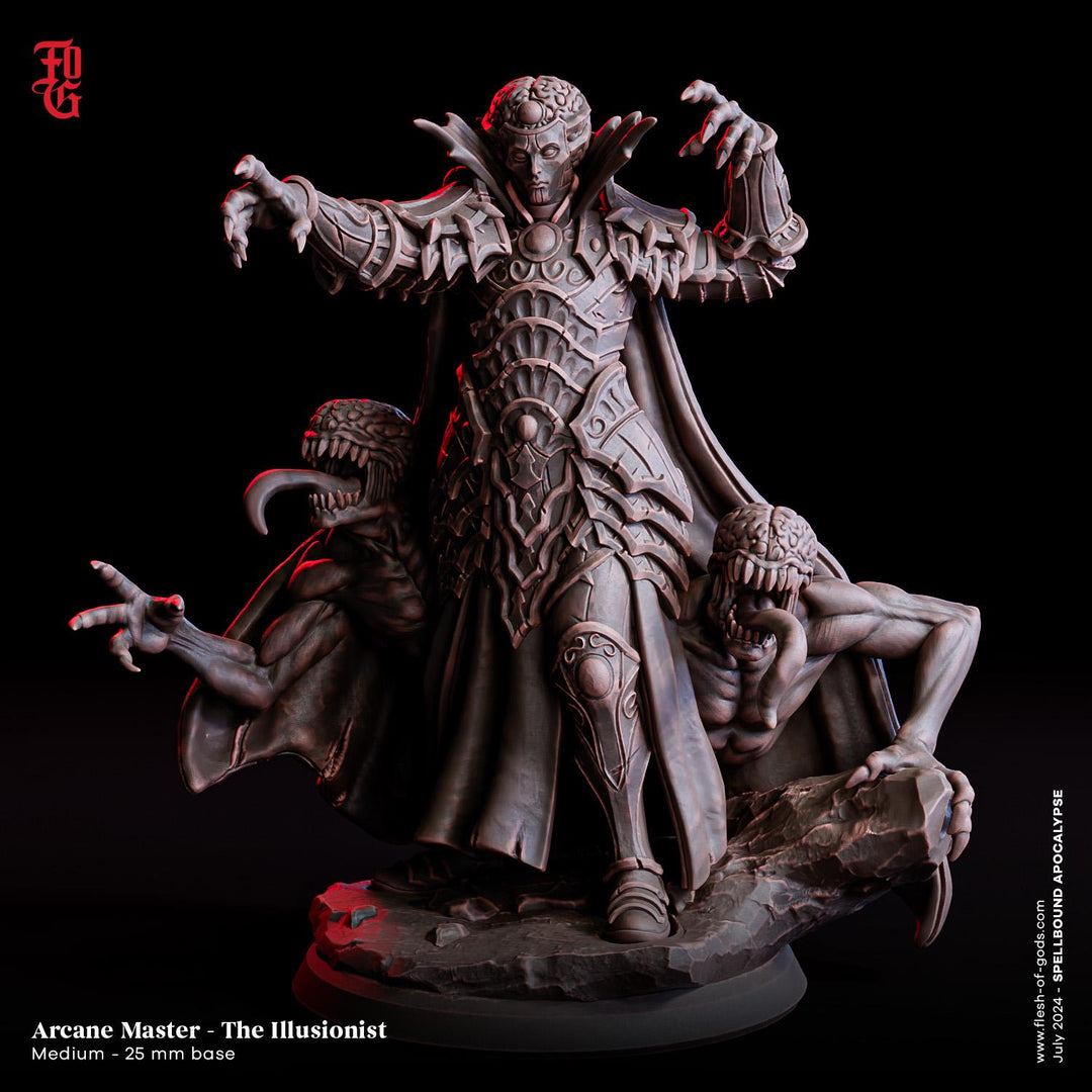 Master Illusionist, Wizard, Warlock, Sorcerer | 28mm, 32mm,54mm,75mm,100mm Scales | Player Character Mini D&amp;D5e Pathfinder | Flesh of Gods