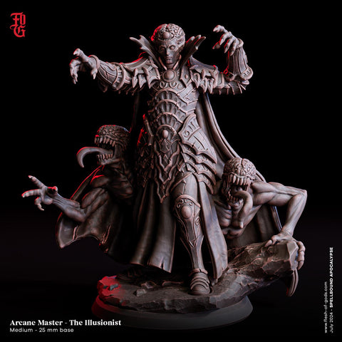 Master Illusionist, Wizard, Warlock, Sorcerer | 28mm, 32mm,54mm,75mm,100mm Scales | Player Character Mini D&D5e Pathfinder | Flesh of Gods